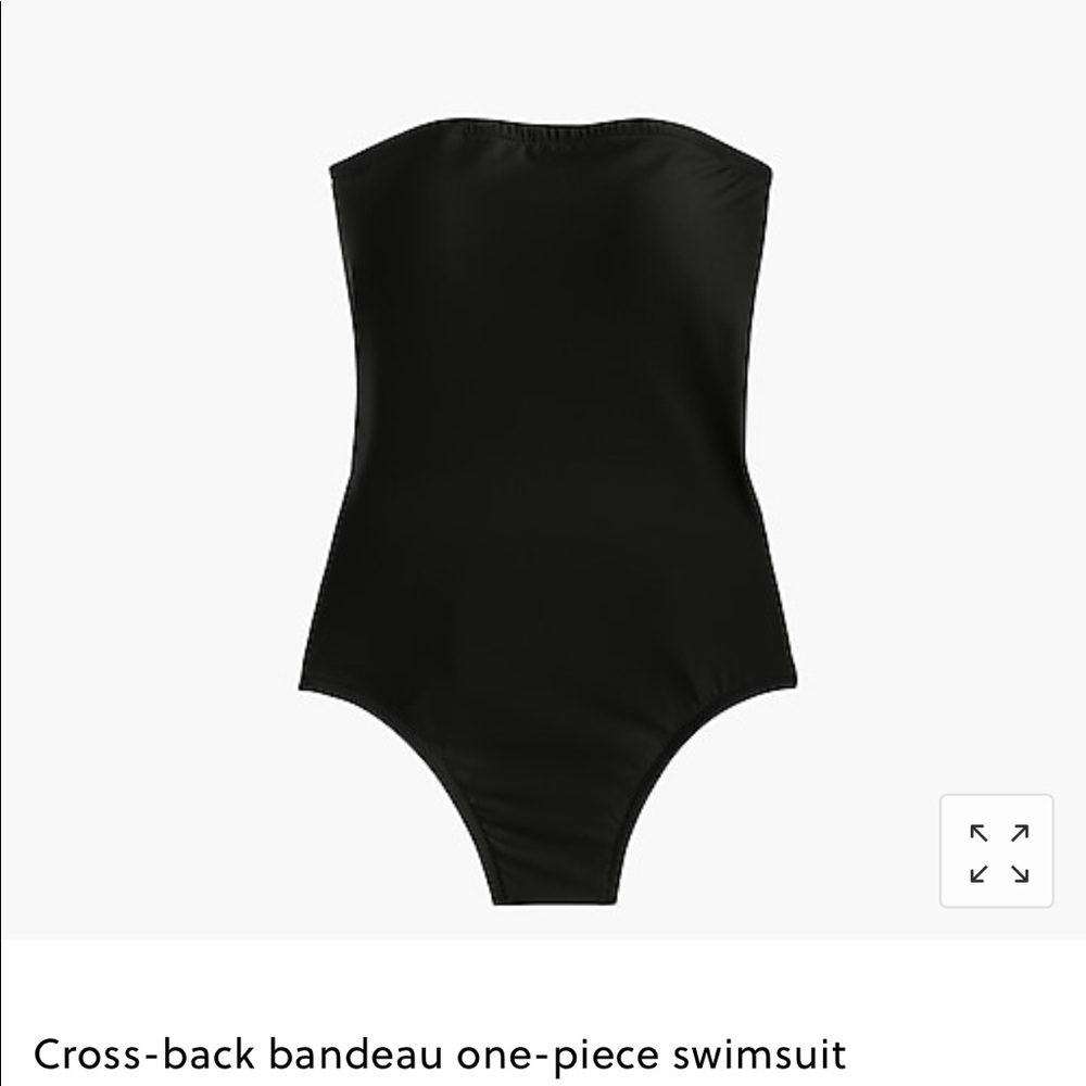 J. Crew Black bandeau one piece swimsuit NWT sz 6